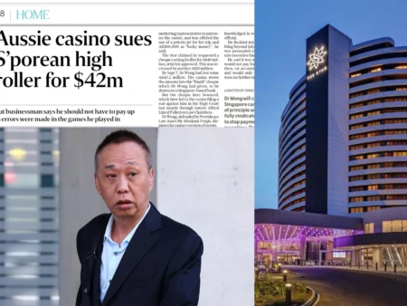 Singaporean Businessman Ordered to Pay Over A$38 Million in Gambling Debt to Australian Casino